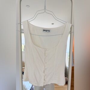 Princess Polly Cream Button-Up Tank Top